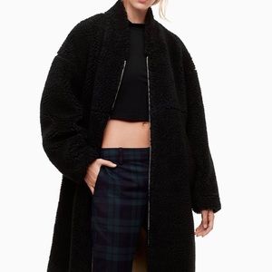 Aritzia | Golden by TNA Pellegrin Black Teddy Sherpa Jacket Trench